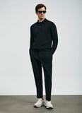 Lufian Polo Yaka Slim Fit Siyah Erkek Kazak DONALD