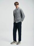 Lufian Polo Yaka Slim Fit Gri Erkek Kazak KENNY