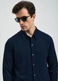Lufian Polo Yaka Slim Fit Lacivert Erkek Kazak KENNY