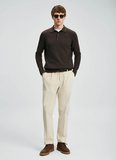 Lufian Polo Yaka Slim Fit Kahve Erkek Kazak RUFUS
