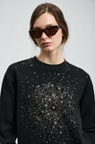 Star Kadın Örme Sweatshırt Siyah