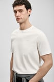 LUFIAN Erkek Bran Modern Grafik T-Shirt 111020321 Kırık Beyaz