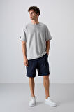 Tommy Life Erkek Taş Oversize T-shirt 88339  
