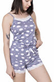 Looksense Kadın Dantelli Şortlu Pijama Takım 03012 