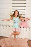 kız çocuk askılı pijama takımı look see good mint