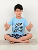 erkek çocuk kapri pijama takımı bronx crazy mavi 
