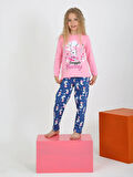 Kız Çocuk Uzun Kollu %100 Pamuklu Pijama Takımı Snuggle Bunny