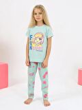 Kız Çocuk Kısa Kollu %100 Pamuklu Fun Cute Pijama Takımı