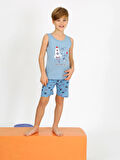 Erkek Çocuk Askılı %100 Pamuklu Give Me Pijama Takımı