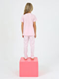 Kız Çocuk Kısa Kollu %100 Pamuklu Strawberry Pijama Takımı Pembe
