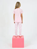 Kız Çocuk Kısa Kollu %100 Pamuklu Strawberry Pijama Takımı Pembe