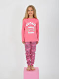 Kız Çocuk Uzun Kollu %100 Pamuklu Pijama Takımı Cookie Team