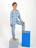 Erkek Çocuk Uzun Kollu %100 Pamuklu Düğmeli Pijama Takımı Vita