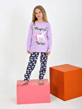 Kız Çocuk Uzun Kollu %100 Pamuklu Pijama Takımı Magical Horse