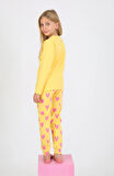 Kız Çocuk Uzun Kollu %100 Pamuklu Pijama Takımı Happy Heart Sarı