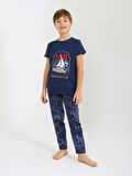 Erkek Çocuk Kısa Kollu %100 Pamuklu Pijama Takımı Sail