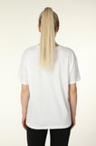 defy's KADIN BASKILI KISA KOLLU BİSİKLET YAKA OVERSIZE TİŞÖRT BEYAZ - XXL