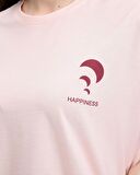 defy's KADIN ÖN VE SIRT BASKILI KISA KOLLU BİSİKLET YAKA OVERSIZE TİŞÖRT PEMBE - S