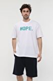 defy's ERKEK KISA KOLLU BASKILI OVERSIZE KALIP BİSİKLET YAKA TİŞÖRT