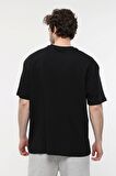 defy's ERKEK KISA KOLLU BASKILI OVERSIZE KALIP BİSİKLET YAKA TİŞÖRT