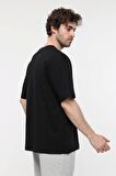 defy's ERKEK KISA KOLLU BASKILI OVERSIZE KALIP BİSİKLET YAKA TİŞÖRT