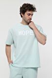 defy's ERKEK KISA KOLLU BASKILI OVERSIZE KALIP BİSİKLET YAKA TİŞÖRT KAR MELANJ - XS