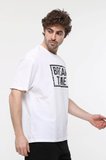 defy's ERKEK KISA KOLLU BASKILI OVERSIZE KALIP BİSİKLET YAKA TİŞÖRT