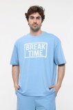 defy's ERKEK KISA KOLLU BASKILI OVERSIZE KALIP BİSİKLET YAKA TİŞÖRT