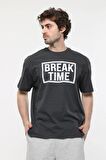 defy's ERKEK KISA KOLLU BASKILI OVERSIZE KALIP BİSİKLET YAKA TİŞÖRT