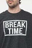 defy's ERKEK KISA KOLLU BASKILI OVERSIZE KALIP BİSİKLET YAKA TİŞÖRT
