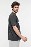 defy's ERKEK KISA KOLLU BASKILI OVERSIZE KALIP BİSİKLET YAKA TİŞÖRT