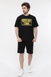 defy's ERKEK KISA KOLLU BASKILI OVERSIZE KALIP BİSİKLET YAKA TİŞÖRT