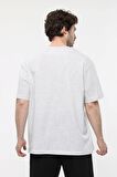 defy's ERKEK KISA KOLLU BASKILI OVERSIZE KALIP BİSİKLET YAKA TİŞÖRT