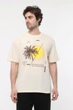 defy's ERKEK KISA KOLLU BASKILI OVERSIZE KALIP BİSİKLET YAKA TİŞÖRT