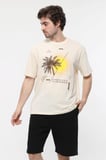 defy's ERKEK KISA KOLLU BASKILI OVERSIZE KALIP BİSİKLET YAKA TİŞÖRT