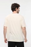 defy's ERKEK KISA KOLLU BASKILI OVERSIZE KALIP BİSİKLET YAKA TİŞÖRT KAR MELANJ - XS