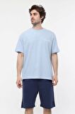 defy's ERKEK KISA KOLLU BASKILI OVERSIZE KALIP BİSİKLET YAKA TİŞÖRT