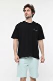 defy's ERKEK KISA KOLLU BASKILI OVERSIZE KALIP BİSİKLET YAKA TİŞÖRT KAR MELANJ - XS