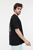 defy's ERKEK KISA KOLLU BASKILI OVERSIZE KALIP BİSİKLET YAKA TİŞÖRT