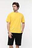 defy's ERKEK KISA KOLLU BASKILI OVERSIZE KALIP BİSİKLET YAKA TİŞÖRT