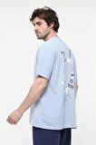 defy's ERKEK KISA KOLLU BASKILI OVERSIZE KALIP BİSİKLET YAKA TİŞÖRT