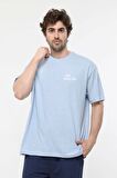 defy's ERKEK KISA KOLLU BASKILI OVERSIZE KALIP BİSİKLET YAKA TİŞÖRT