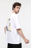 defy's ERKEK KISA KOLLU BASKILI OVERSIZE KALIP BİSİKLET YAKA TİŞÖRT