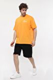 defy's ERKEK KISA KOLLU BASKILI OVERSIZE KALIP BİSİKLET YAKA TİŞÖRT