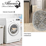 Dekoreko Kaymaz Taban Djt Mutfak Halısı Yıldız Deri Saçaklı Oval Modern 659M