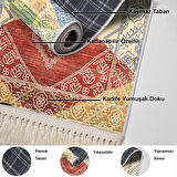 Dekoreko Kaymaz Taban Djt Salon Halısı Star Pamuk Saçaklı İskandinav S5047