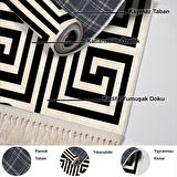 Dekoreko Kaymaz Taban Djt Mutfak Halısı Star Pamuk Saçaklı Modern 658M