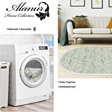 Dekoreko Kaymaz Taban Djt Salon Halısı Trend Saçaklı Oval Modern 757