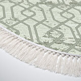 Dekoreko Kaymaz Taban Djt Salon Halısı Trend Saçaklı Oval Modern 757