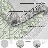 Dekoreko Kaymaz Taban Djt Salon Halısı Trend Saçaklı Oval Modern 757